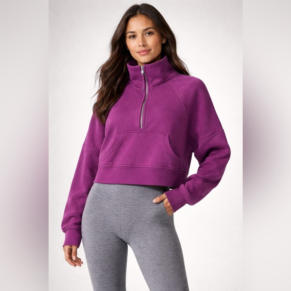 Lululemon Scuba Cropped Half-Zip Pullover Purple XS/S